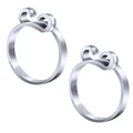 2Pcs Silver Single