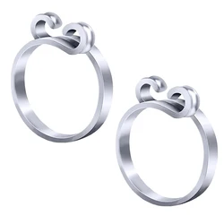 Adjustable Knitting and Crochet Loop Ring Yarn Guides - Set of 2 (2Pcs Silver Single)