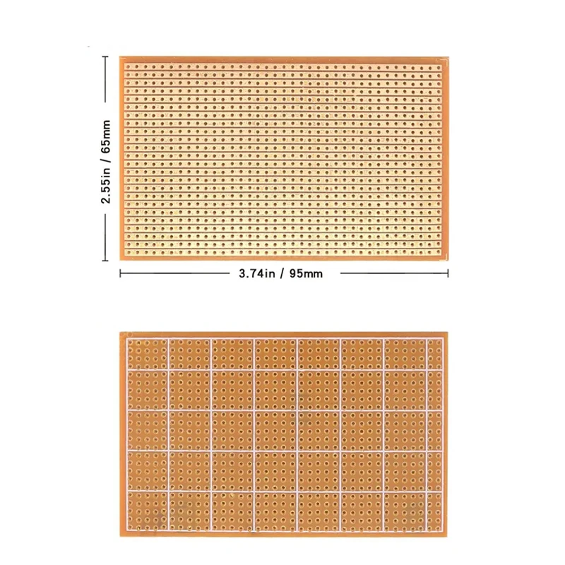 5PCS/10PCS DIY 6.4*9.5CM Prototype Paper PCBUniversal Experiment Matrix Circuit Board SingleRow Continuous Hole 64x95mm