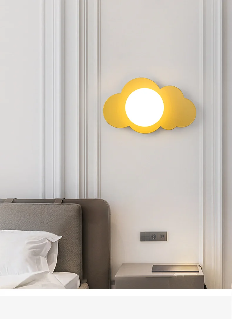 Description Picture 5 of itemSimple Modern Bedroom Bed Wall Lamp Living Room Background Wall Lamp Hotel Corridor Decoration Wall Lamp Cloud Shape Wall Lamp