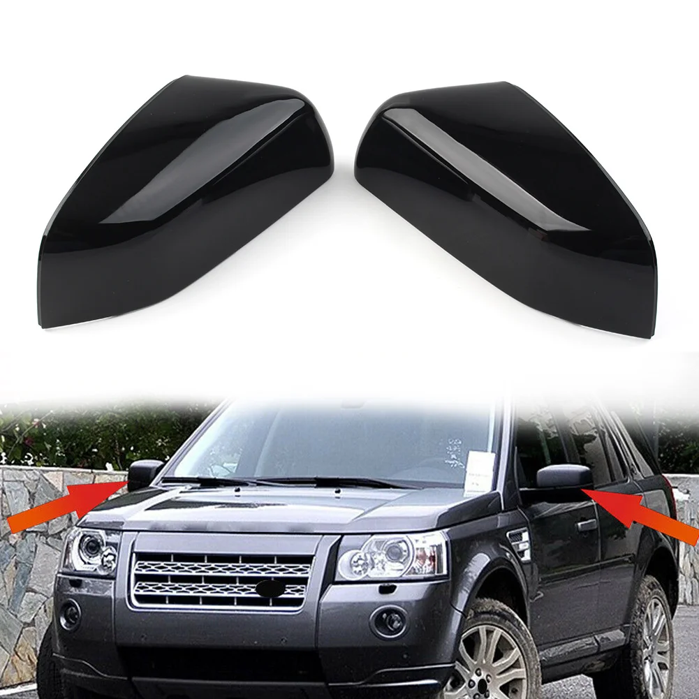 

1Pair Gloss Black Car Rearview Side Mirror Cover Cap Replacement For Land Rover LR4 LR2 Range Rover Sport Freelander 2