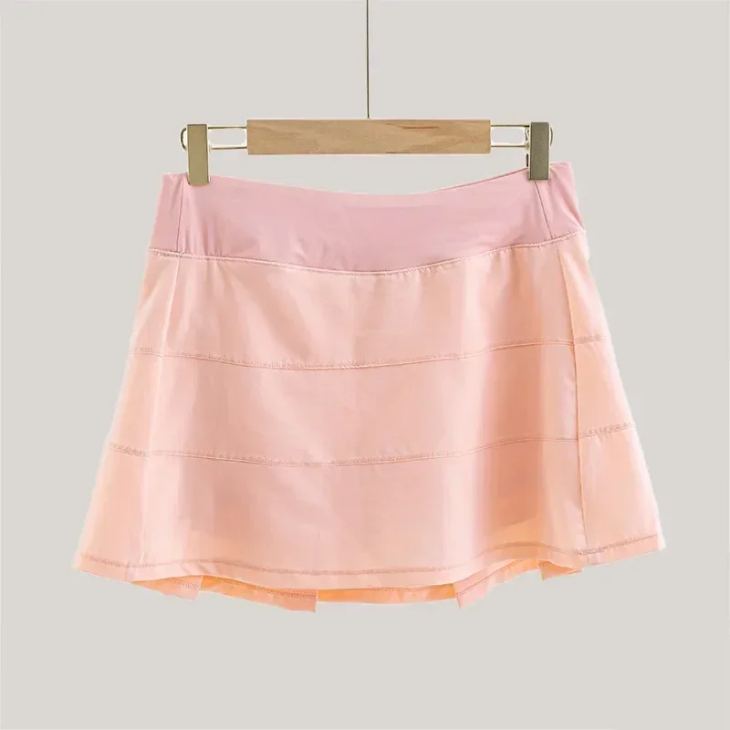 Pace Mid-Rise Skirt Women Lightweight Four-way Stretch Running Tennis Skirts With Secure Back Zipper Pocket Built-in Liner