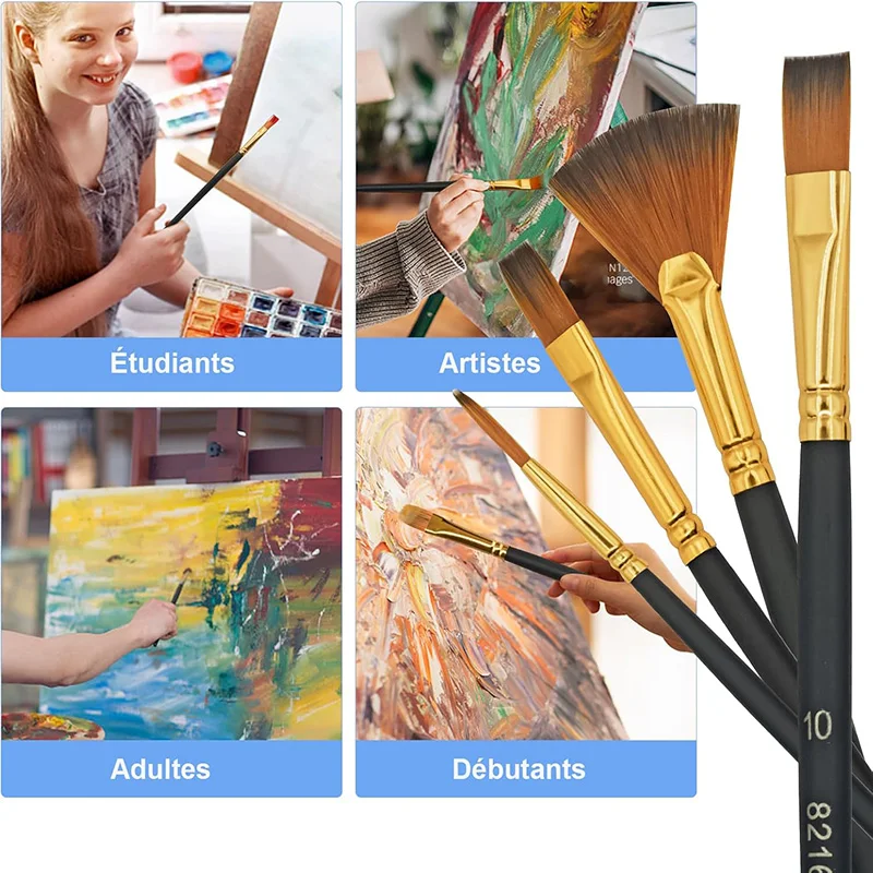 12-Piece Nylon Artist Brush Set 3