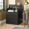 Bedside Table Set of 2 with Charging Station and Storage, Bedroom Bedside Table Set of 2 5