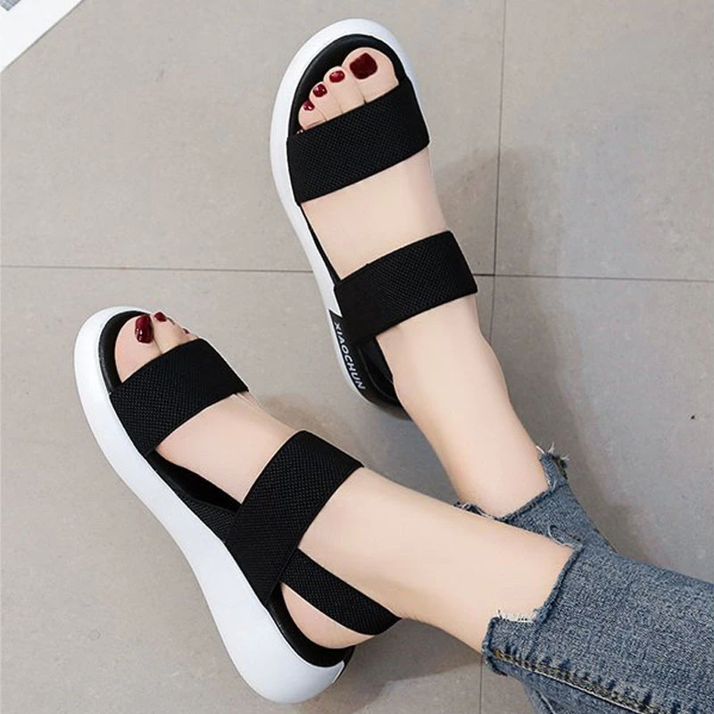 Sandalias cuña para mujer, zapatos informales con plataforma poco profunda, de sin cordones, cómodos y ligeros, talla grande 35 40| Sandalias de mujer| - AliExpress