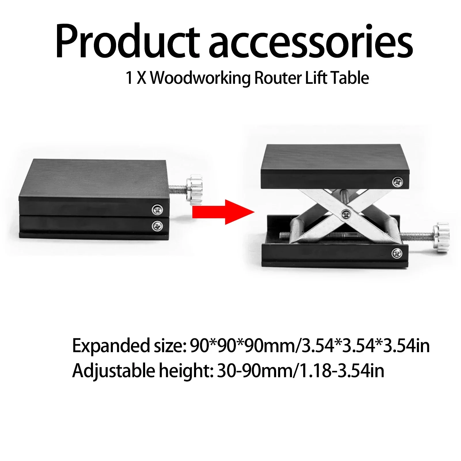 Carpintaria Lift Table Lab, Jack Scissor Stand Platform, Router Workbench, Laboratório Carpintaria Ferramentas, Novo