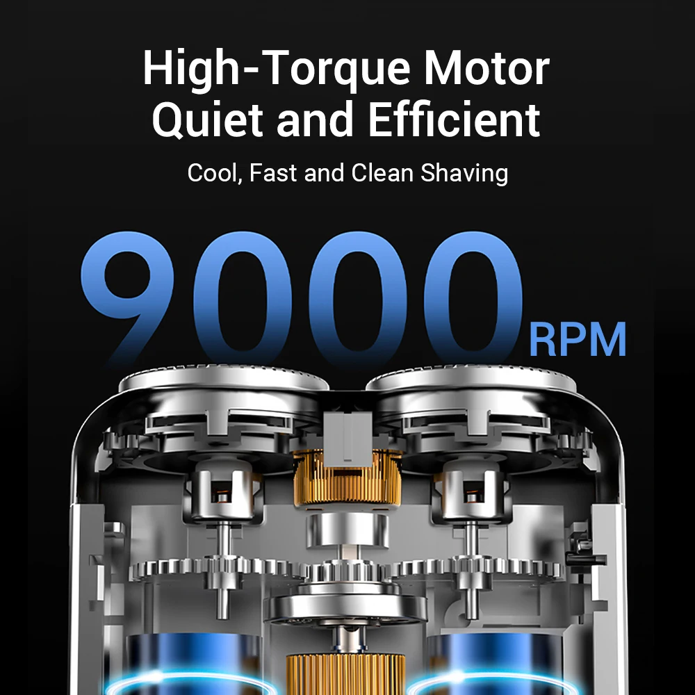 Digital Electric Shaver For Men Dual Blade Beard Trimmer Smart Mini Razor Waterproof Rechargeable Men's Shaver For Home Travel