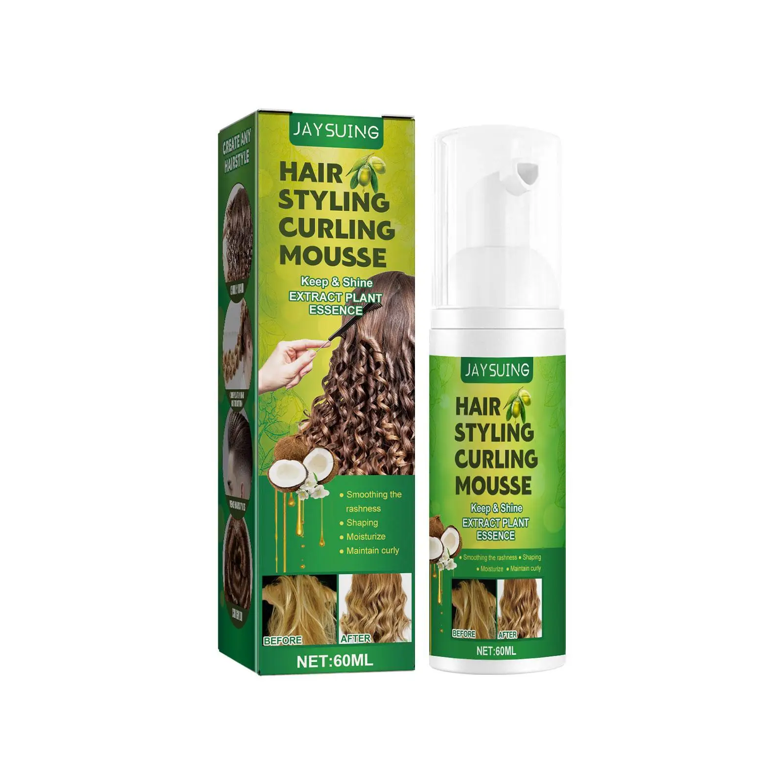 Hair Mousse Sculpting Curly Hair Elastic Serum Instant Care Drying Styling Moisturizing Frizz Natural Fluffy Control Volumi C5F7 curly hair mousse