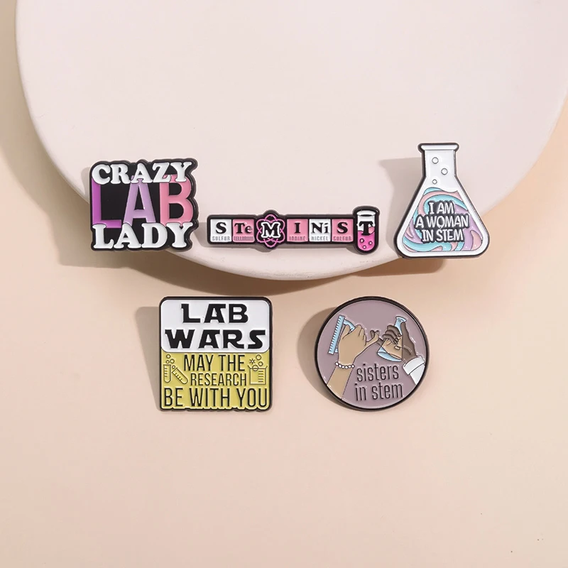 Science Chemical Molecular Structure Enamel Pins Chemistry Pharmacist Gene Strand Brooches Lapel Badge Jewelry Gift For Students