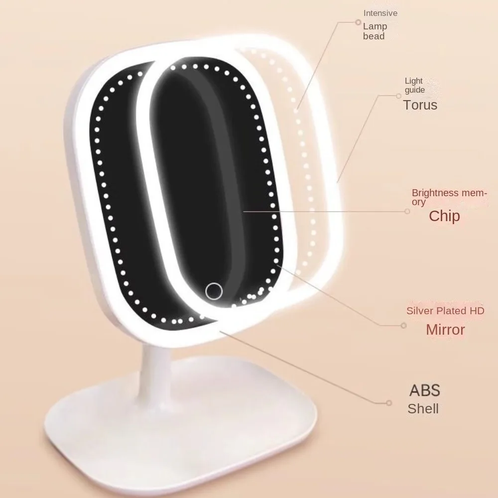 Rotating LED Cosmetic Mirror with Dimmable Light Up Your Beauty Touch Sensor Switch LED Vanity Mirror Three-color Light