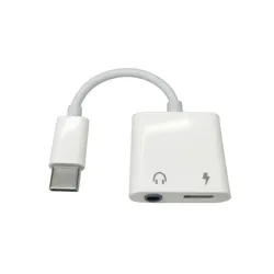 2 - in - 1 USB C to 3.5mm Headphone Adapter with 60W PD Charging for Simultaneous Audio & Power (USB C)