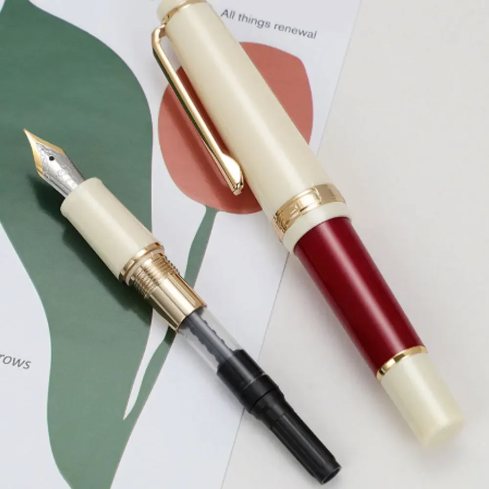 Jinhao 82 엑스트라 파인 펜촉 골드 클립 만년필 0.38mm EF 잉크 펜 미니 짧은 스타일 시리즈 10.6cm 귀여운 펜