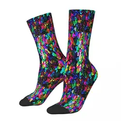 Big Colorful Sequins Glitter Socks Male Mens Women Summer Stockings Printed