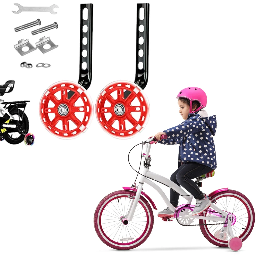 Bicycle Auxiliary Wheels Kids Bike Training Wheels Bicycle Stabiliser Mounted Kit 12/14/ 16/18/ 20 Inch Children Bicycle