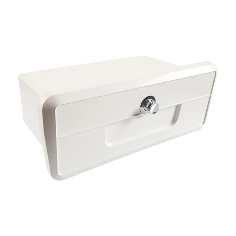A13P For Boat Console Dashboard Cabin Cabinet Organizer Marine Recessed Glove Box Storage With Push Lock& 2 Cup Holders ABS Hatc