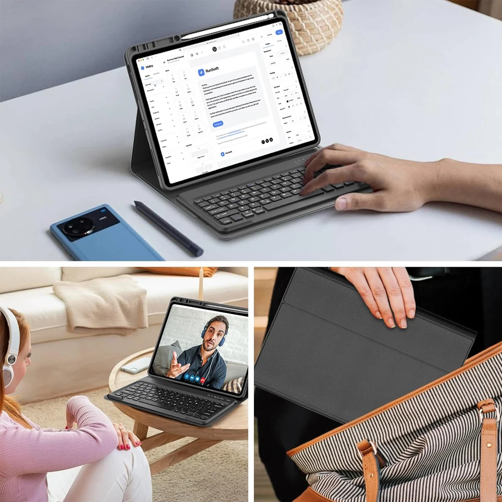 Magnetic Bluetooth Keyboard Case with Integrated Stand