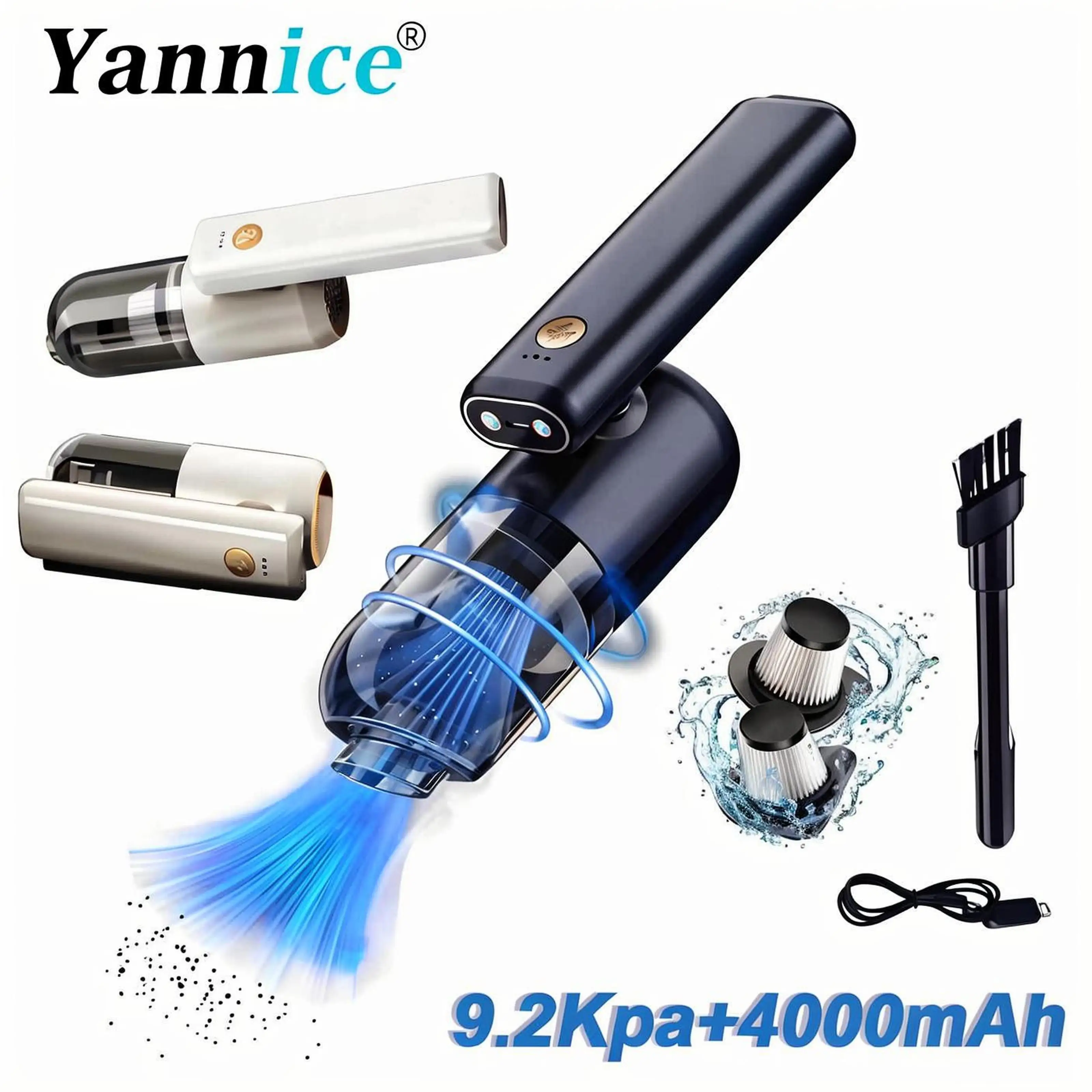 Portable 180 Rotation Car Vacuum Cleaner for Home Car Use 9200PA Suction Power Cleaning Device