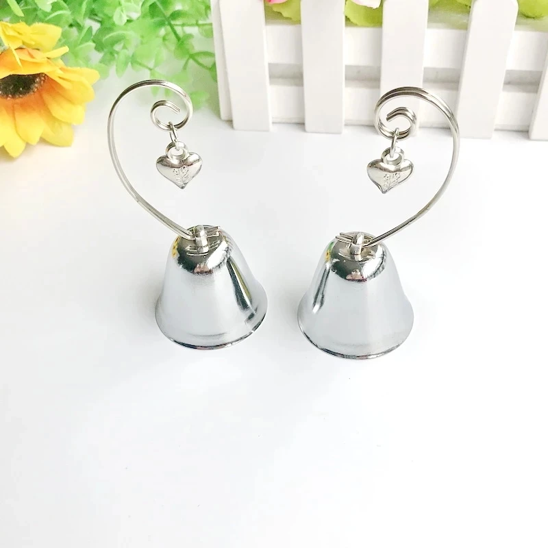 Argento Squillo Kissing Bell Nome Segnaposto, Decorazioni Per Feste Cuore Bomboniere Matrimonio, 12 Pezzi