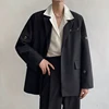 Stylish New Metal Button Men Blazer Lapel Long Sleeve Party Streetwear Fashion Casual Suits Men 2023 Korean Suit Jacket Coats 3