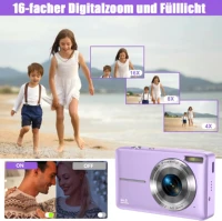 Цифровая камера 1080P 44MP HD компактная камера с 2,4 'ЖК 16X цифровым зумом камера для детей — изображение 3