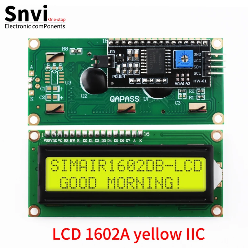 LCD1602 1602A LCD Module Blue / Yellow Green Screen 16x2 Character