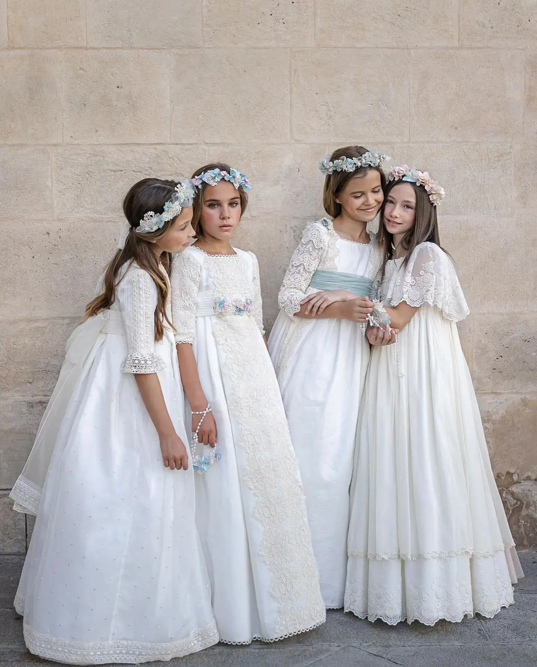 FATAPAESE-Robe de Communion Blanche en Dentelle pour Fille, Tenue de Princesse Vintage, avec Ceinture en Ruban, Ligne A, en Coton, pour Demoiselle d'Honneur, ixde Mariage