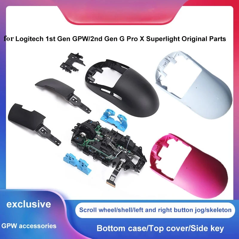 LOGITECH-GPROX超軽量マウスホイール,左右のボタン,スケルトン