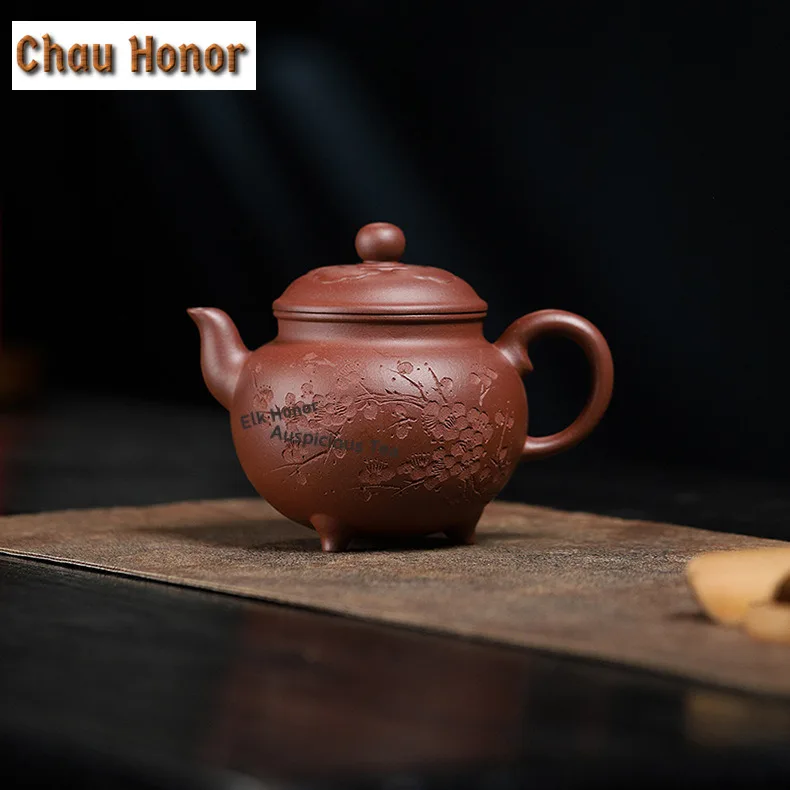 360ml Traditional Yixing Purple Clay Teapots Handmade Ruyi Pot Raw Ore Mud Kettle Chinese Zisha Tea Set Tea Ceremony Supplies