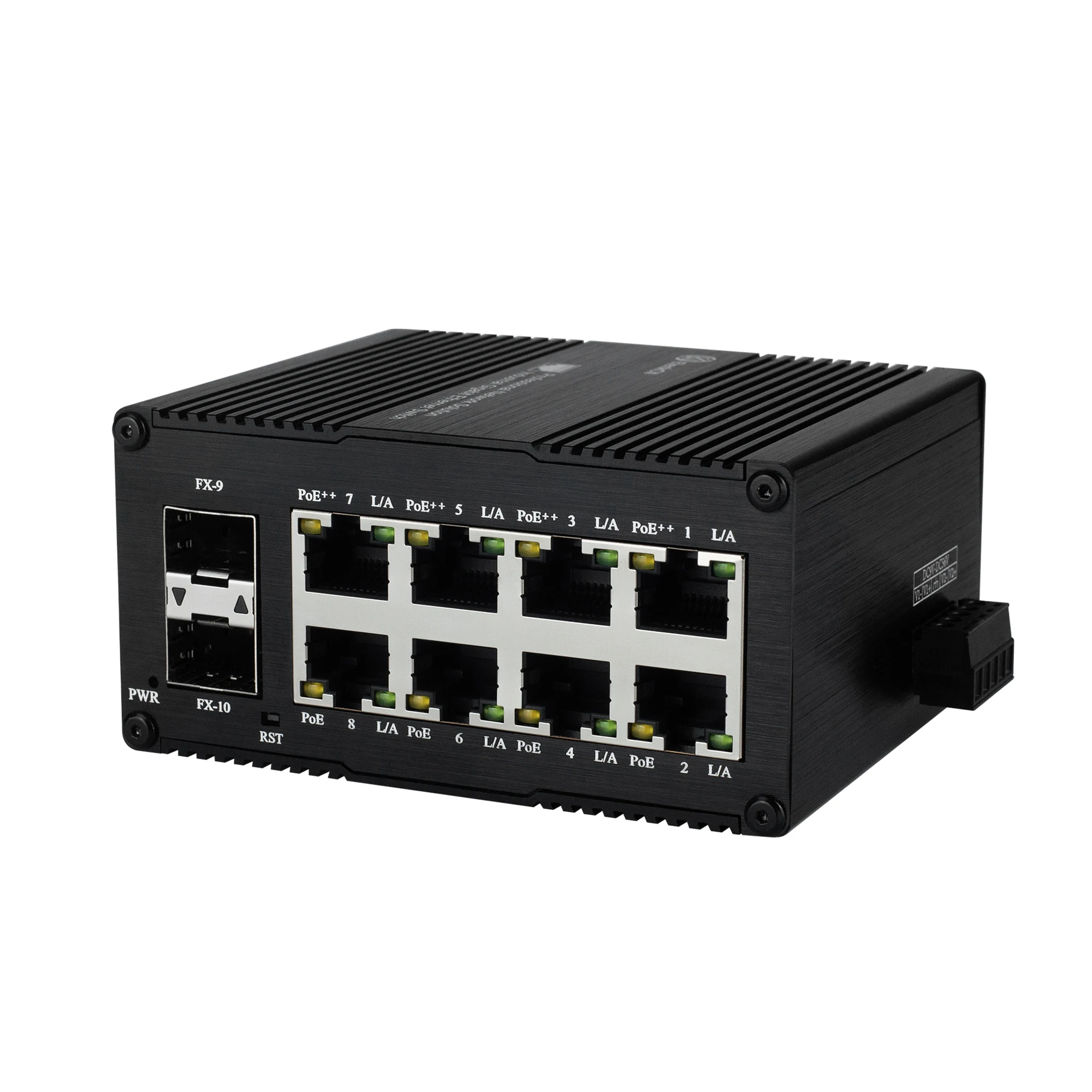 Managed 2-Fiber 8-Ethernet Switch, High-Speed Data Transmission & POE, Strong Anti-Interference, Durable, Wide Temp