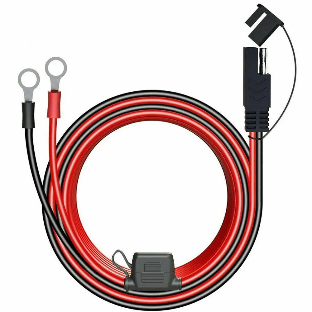 12V Charger Cable For Motorcycle Battery Terminal To SAE Quick Extension Cord Cable Connector For Battery Charger/Maintainer sae battery connector for fuse terminal sae to o terminal quick disconnect cable battery charger extension adapter cable