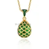 Hottest Jewelry Brass Enamel HandMade Russian Easter Grid Vintage Egg Pendant Charm Crystal Rhinestone Necklace Gift To Women 4