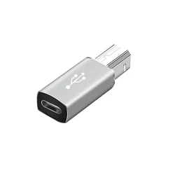 USB - C to USB - B Adapter for Data Transfer and Connectivity (Silver)