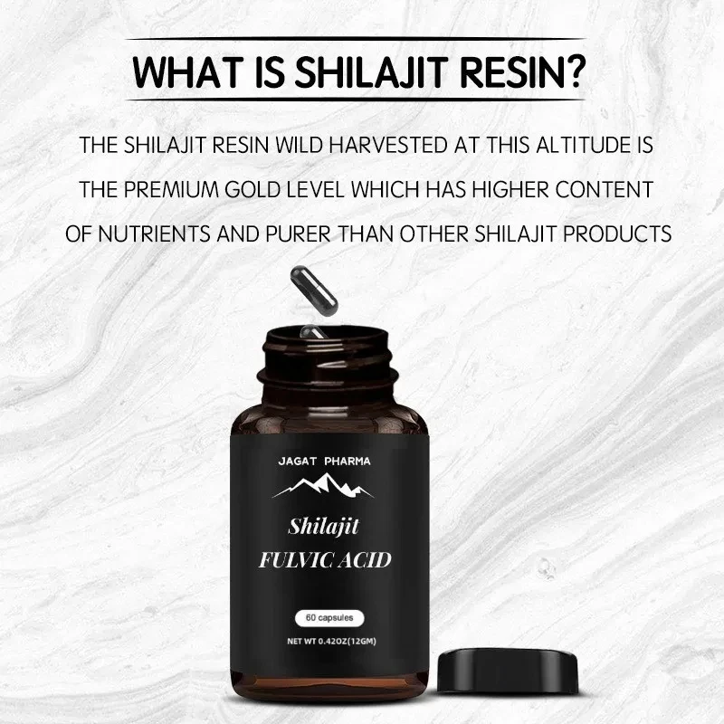 Organic Himalayan Shilajit Capsules Resin Naturally Occurring Fulvic Acid 85+ Mineral Energy Supplement