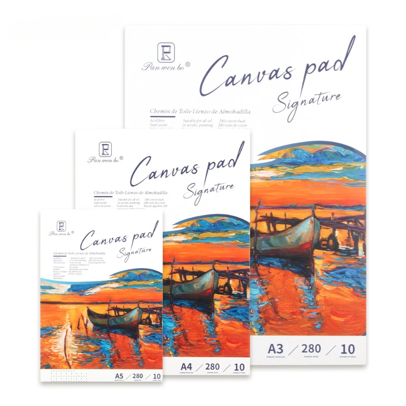A4/A5 Art Oil Painting Paper White Cotton Canvas Painting Book for Beginners Practice Paint Acrylic Oil Stick Canvas