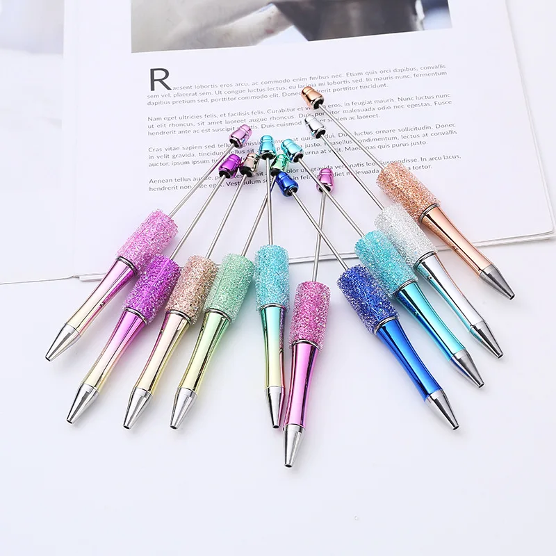 10PCS Kreative Glitter Diamant Stift DIY Perlen Stift Großhandel Handgemachte BeadablePen Kugelschreiber Student Schule Büro Geschenk – Detail 3