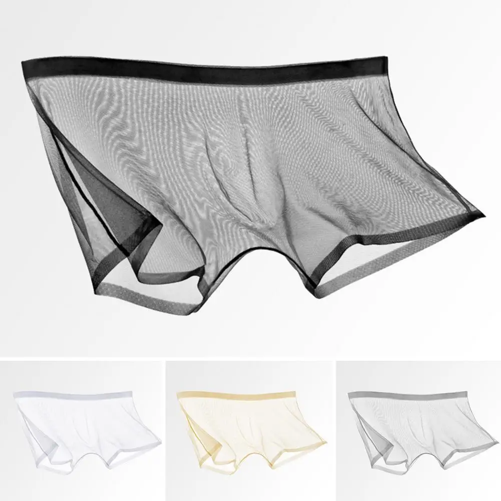 

Men Shorts Briefs Men's Breathable Mesh Shorts Underwear Sexy Transparent Mid-rise Panties for Ultra-thin Comfort Fitted Skinny