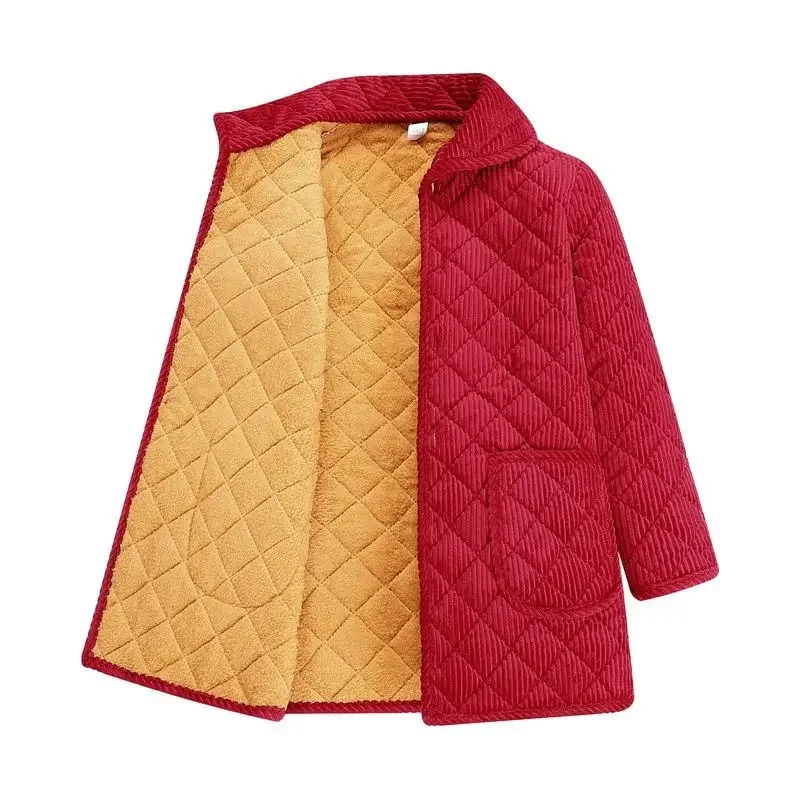 New Winter Women's Corduroy Cotton Jacket Coats Parkas Jackets Plush Thicken Warm Cold Proof Tops Korean Fashion