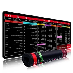 EXCO Large Extended Office Shortcut Desk Mat - Stitched Edges & Non - Slip Base - 800x300x2mm (AutoCAD Shortcuts)