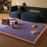 Vintage Persian Living Room Carpet Light Luxury High-end Blue Striped Sofa Coffee Table Rug Home Decor Bedroom Bedside Floor Mat 2