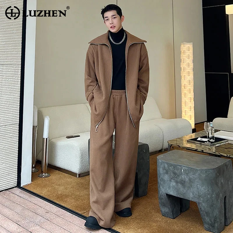 

LUZHEN Trendy Men's Two-piece Sets 2024 New Street Coat Wide Leg Sweatpants Spring Fashion Elegant Clothes Free Shipping 23fb5c