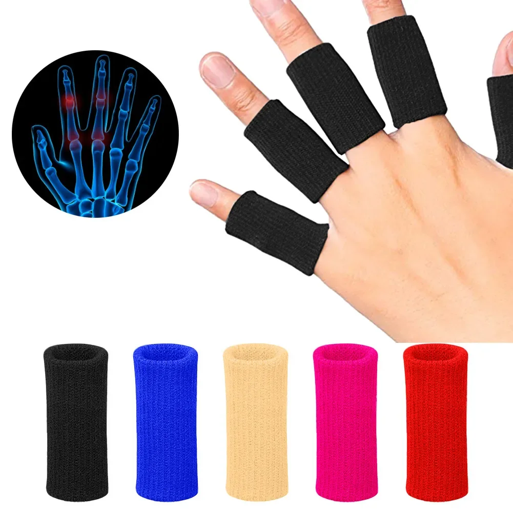 10Pcs/Set Finger Protection Arthritis Support Finger Guard Outdoor Sports Basketball Volleyball Elastic Finger Sleeves