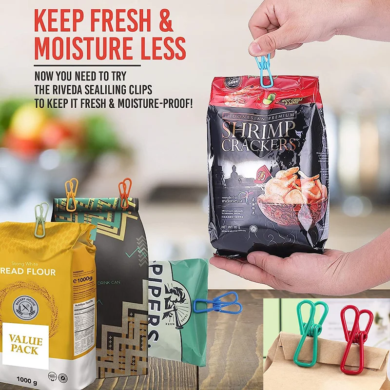 10Pcs 금속 클립 가방 클립 종이 홀더 클램프 유틸리티 코팅 다채로운 실러 클립 빨랫줄 클립 핀 세탁물 교수형