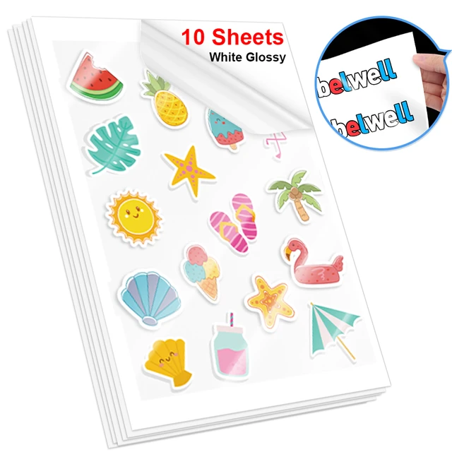 10Sheets Printable Vinyl Sticker Paper Transparent White A4 Copy Paper for  Inkjet Printer Waterproof Self-adhesive Sticker Label - AliExpress