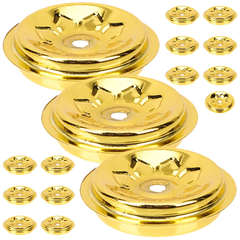 

16 Pcs Butter Lamp Oil Float Wick Base Floating Wicks Holder Disc Buddhism Supplies Holders