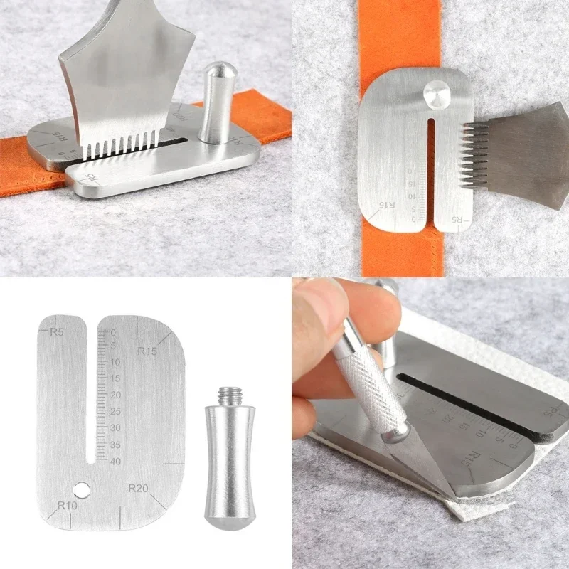 DIY Leather Pulling Board Practical Cutting Ruler Tool Stainless Steel Manual Leather Cut Auxiliary Accessories Auxiliary Tools