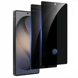 2 - Pack Privacy Screen Protector Tempered Glass with Fingerprint Unlock and Full Coverage - Anti Peeping