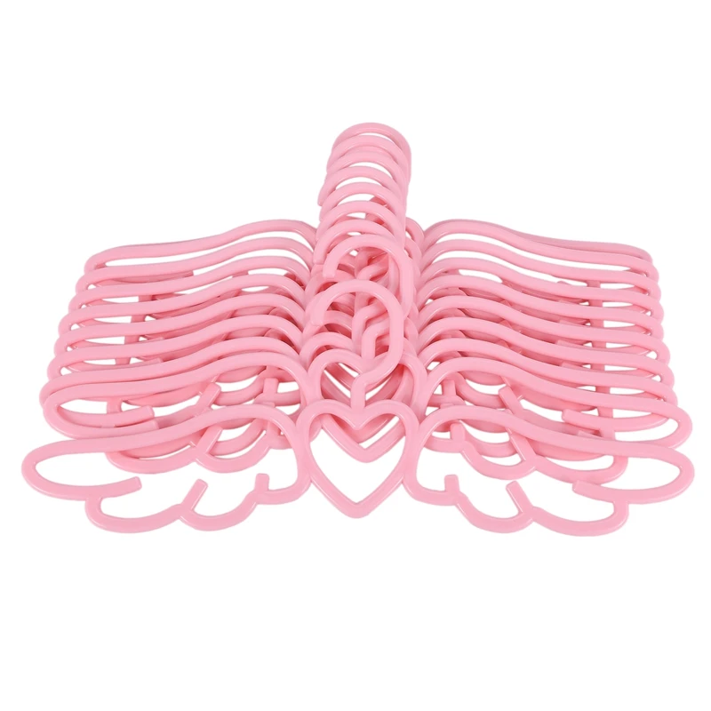 10/20 Pcs New Design Fly Angel Plastic Clothes Shirt Hanger, Cute Pretty Pink Loving Heart Scarf Underwear Hanger Rack