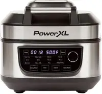 Grill Air Fryer Combo 6 QT 12-in-1 Indoor Slow Cooker, Roast, Bake, 1550-Watts, Stainless Steel Finish (Standard) 1