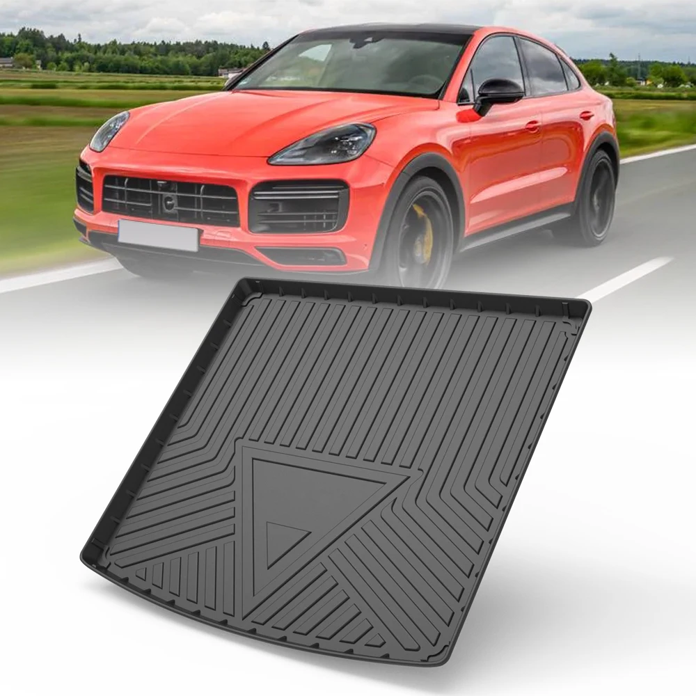

Коврик из ТПЭ для багажника автомобиля, коврик для хранения для Porsche Cayenne SUV/Coupe/E-Hybrid 2018-2022, водонепроницаемые защитные резиновые коврики для автомобиля