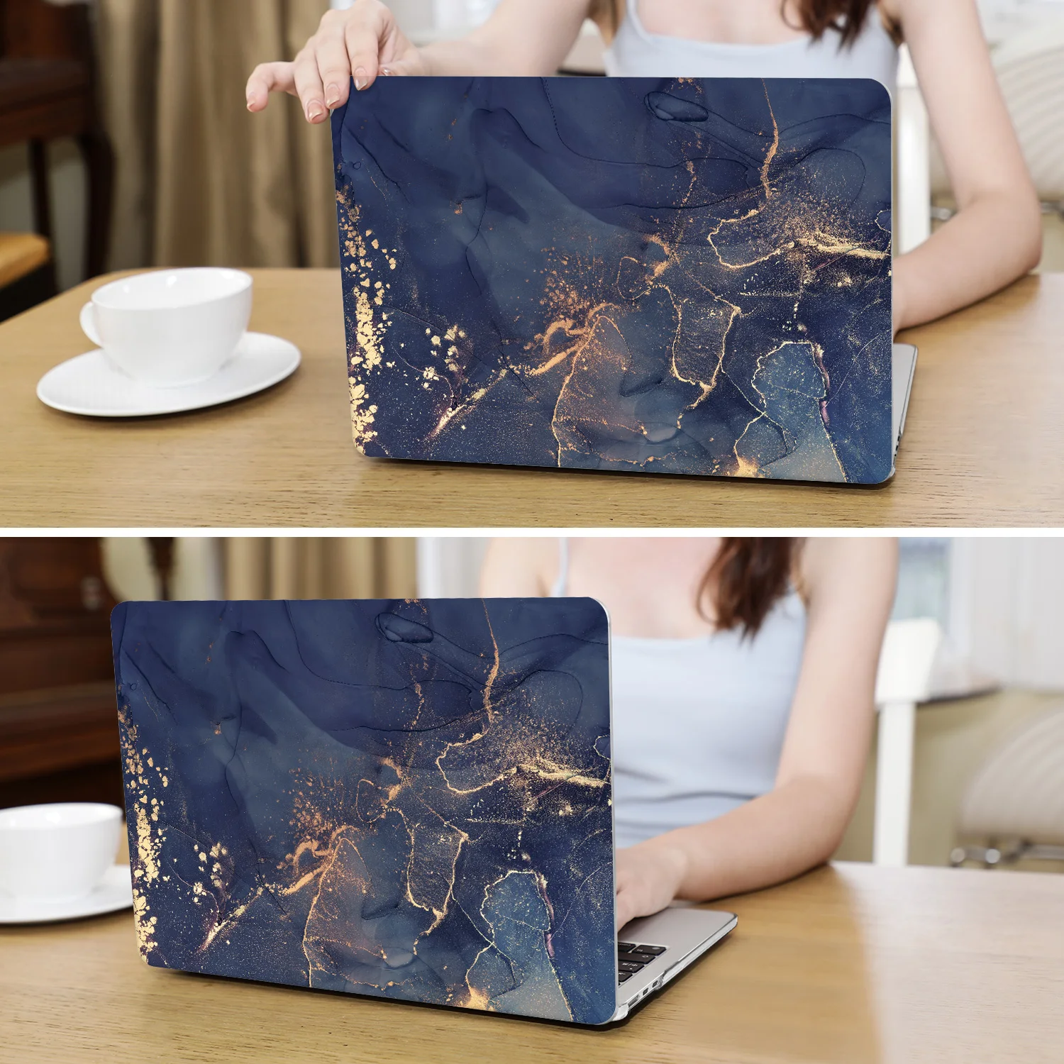 Estojo Rígido de Pintura de Mármore para Macbook Estojo para Air 15 A2941 2023 m2 13 A2681 Pro 13 A2338 14 16 m3 A2992 2023 A2485 2023 - Imagem 2
